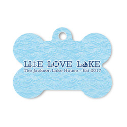 Live Love Lake Bone Shaped Dog ID Tag - Small (Personalized)