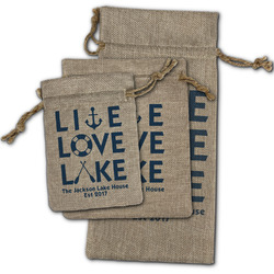 Live Love Lake Burlap Gift Bag (Personalized)