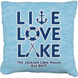 Live Love Lake Faux-Linen Throw Pillow 20" (Personalized)