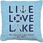 Live Love Lake Faux-Linen Throw Pillow 26" (Personalized)