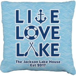 Live Love Lake Faux-Linen Throw Pillow 26" (Personalized)