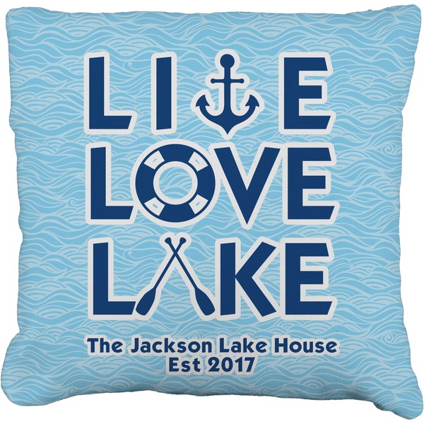 Custom Live Love Lake Faux-Linen Throw Pillow 26" (Personalized)