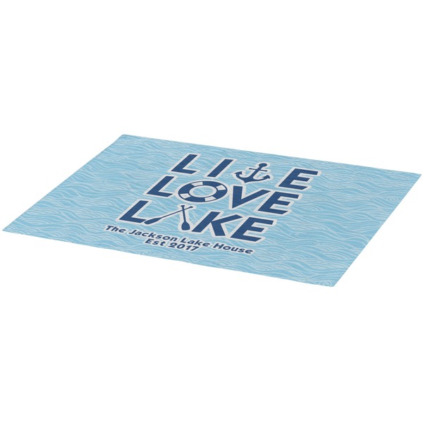 Live Love Lake Burlap Placemat (Angle View)