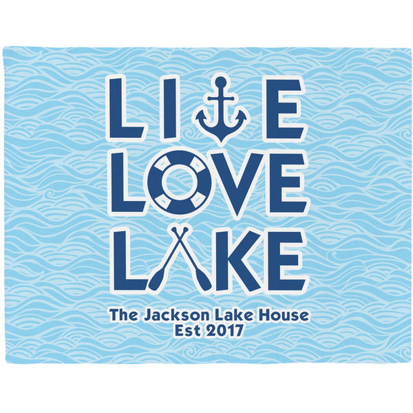 Custom Live Love Lake Woven Fabric Placemat - Twill w/ Name or Text