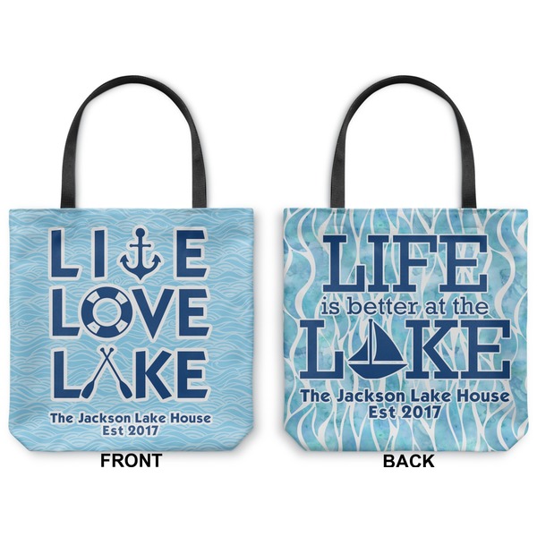 Live Love Lake Canvas Tote - Front and Back