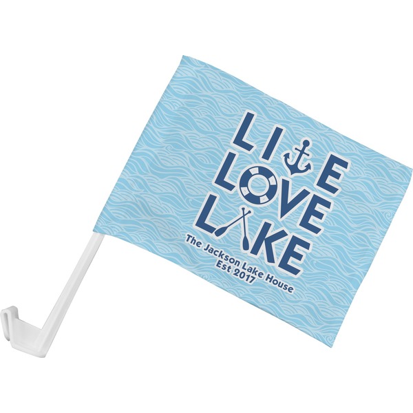 Custom Live Love Lake Car Flag - Small w/ Name or Text