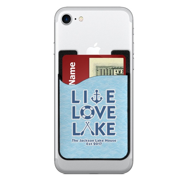 Custom Live Love Lake 2-in-1 Cell Phone Credit Card Holder & Screen Cleaner (Personalized)
