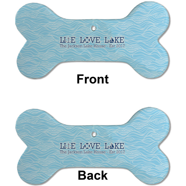 Live Love Lake Ceramic Flat Ornament - Bone Front & Back (APPROVAL)
