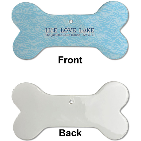 Live Love Lake Ceramic Flat Ornament - Bone Front & Back Single Print (APPROVAL)