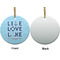 Live Love Lake Ceramic Flat Ornament - Circle Front & Back (APPROVAL)