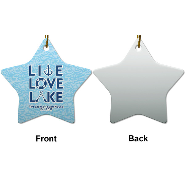 Live Love Lake Ceramic Flat Ornament - Star Front & Back (APPROVAL)