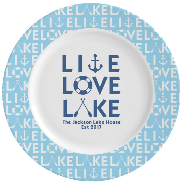 Custom Live Love Lake Ceramic Dinner Plates (Set of 4) (Personalized)