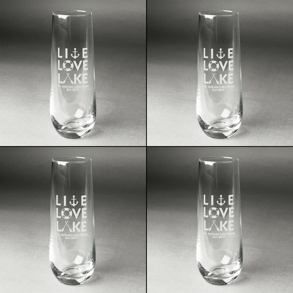 Live Love Lake Champagne Flute - Set of 4 - Approval