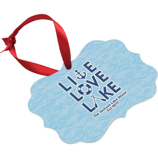 Live Love Lake Christmas Ornament (Angle View)