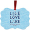 Live Love Lake Metal Frame Ornament - Double Sided w/ Name or Text