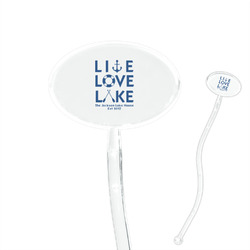 Live Love Lake 7" Oval Plastic Stir Sticks - Clear (Personalized)
