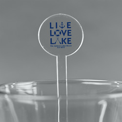 Live Love Lake 7" Round Plastic Stir Sticks - Clear (Personalized)