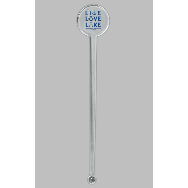 Live Love Lake Clear Plastic 7" Stir Stick - Round - Single Stick