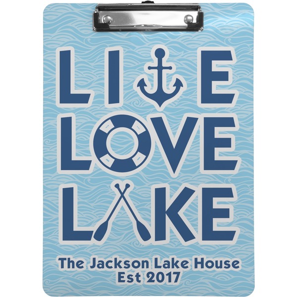 Custom Live Love Lake Clipboard (Letter Size) (Personalized)