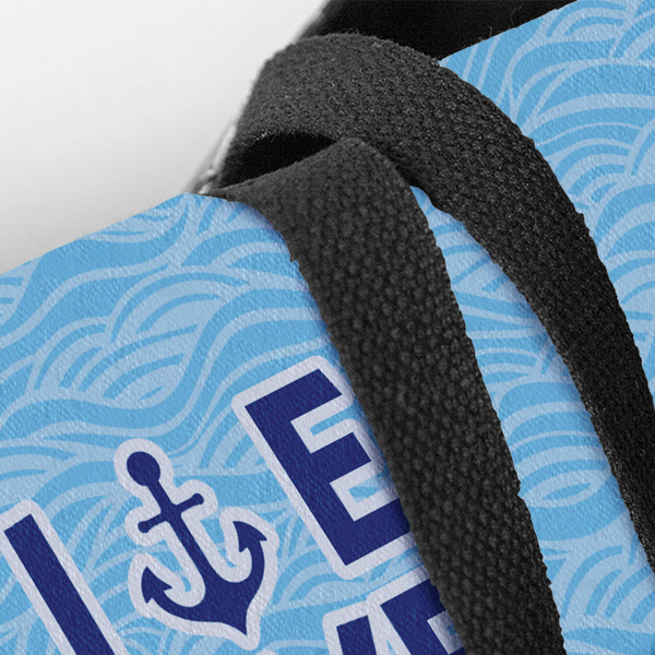 Live Love Lake Closeup of Tote w/Black Handles