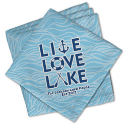 Live Love Lake Cloth Cocktail Napkins - Set of 4 w/ Name or Text