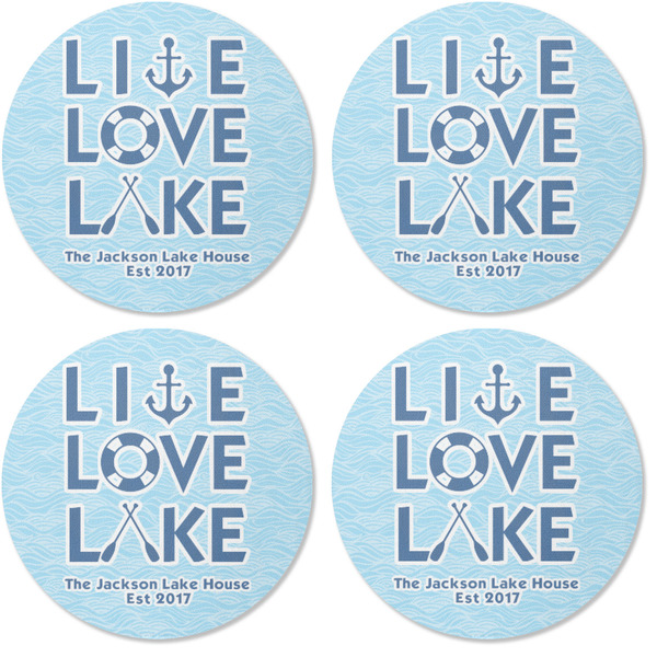 Live Love Lake Coaster Round Rubber Back - Apvl