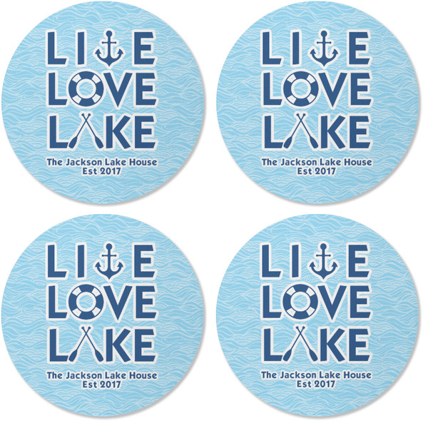 Live Love Lake Coaster Round Rubber Back - Apvl