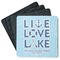 Live Love Lake Square Rubber Backed Coasters - Set of 4 (Personalized)