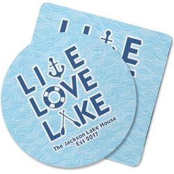 Live Love Lake Rubber Backed Coaster (Personalized)