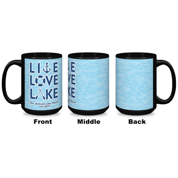 Live Love Lake Coffee Mug - 15 oz - Black APPROVAL