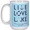 Live Love Lake 15 Oz Coffee Mug - White (Personalized)
