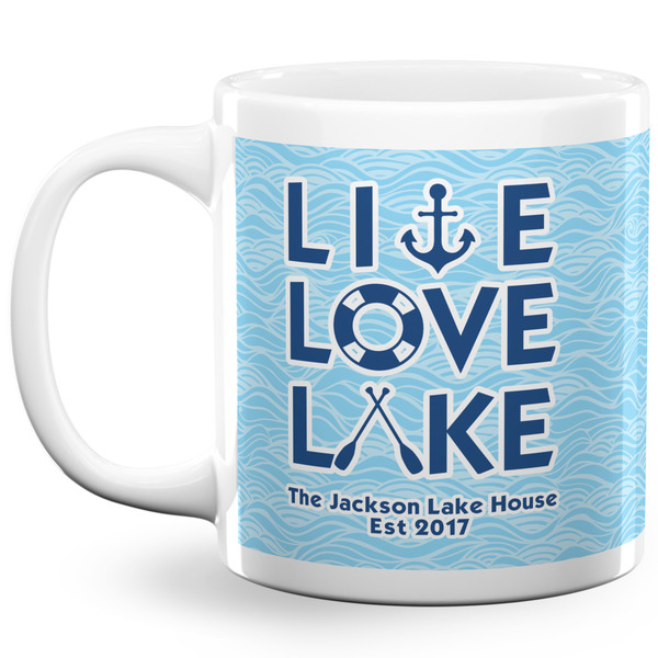 Custom Live Love Lake 20 Oz Coffee Mug - White (Personalized)