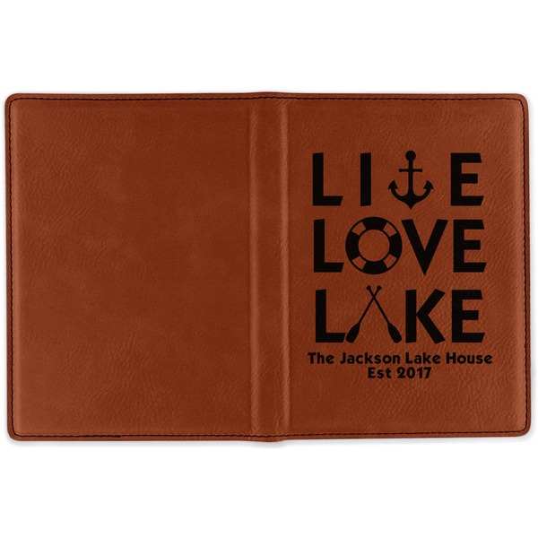 Lake House Quotes and Sayings Cognac Leather Passport Holder Outside Single Sided - Apvl