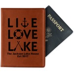 Live Love Lake Passport Holder - Faux Leather - Double Sided (Personalized)