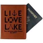 Live Love Lake Passport Holder - Faux Leather (Personalized)