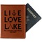 Lake House Quotes and Sayings Cognac Leather Passport Holder With Passport - Main