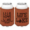 Lake House Quotes and Sayings Cognac Leatherette Can Sleeve - Double Sided Front and Back