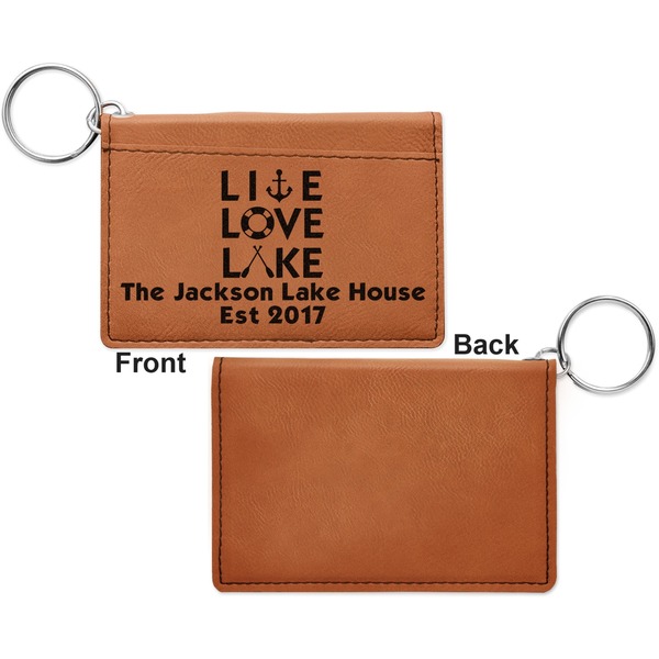 Lake House Quotes and Sayings Cognac Leatherette Keychain ID Holders - Front Apvl