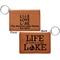 Lake House Quotes and Sayings Cognac Leatherette Keychain ID Holders - Front and Back Apvl
