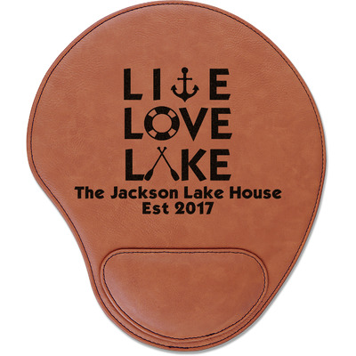 Live Love Lake Leatherette Mouse Pad with Wrist Support (Personalized)