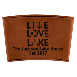 Live Love Lake Leatherette Cup Sleeve (Personalized)
