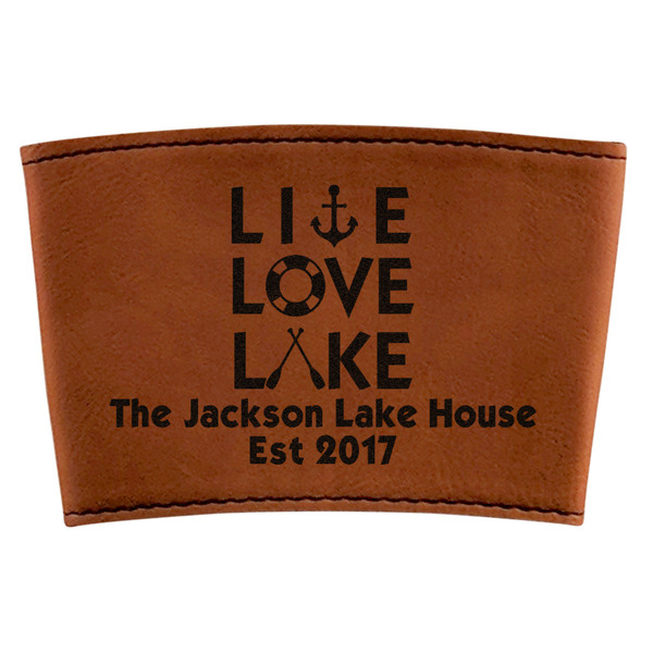 Custom Live Love Lake Leatherette Cup Sleeve (Personalized)