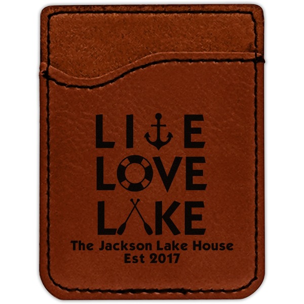 Lake House Quotes and Sayings Cognac Leatherette Phone Wallet close up