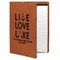 Live Love Lake Cognac Leatherette Portfolios with Notepad - Large - Main