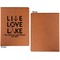 Live Love Lake Cognac Leatherette Portfolios with Notepad - Large - Single Sided - Apvl