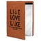 Live Love Lake Cognac Leatherette Portfolios with Notepad - Small - Main