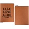 Live Love Lake Cognac Leatherette Portfolios with Notepad - Small - Single Sided- Apvl
