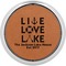 Lake House Quotes and Sayings Cognac Leatherette Round Coasters w/ Silver Edge - Single