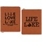 Lake House Quotes and Sayings Cognac Leatherette Zipper Portfolios with Notepad - Double Sided - Apvl