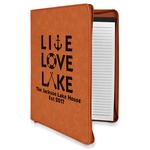 Live Love Lake Leatherette Zipper Portfolio with Notepad (Personalized)